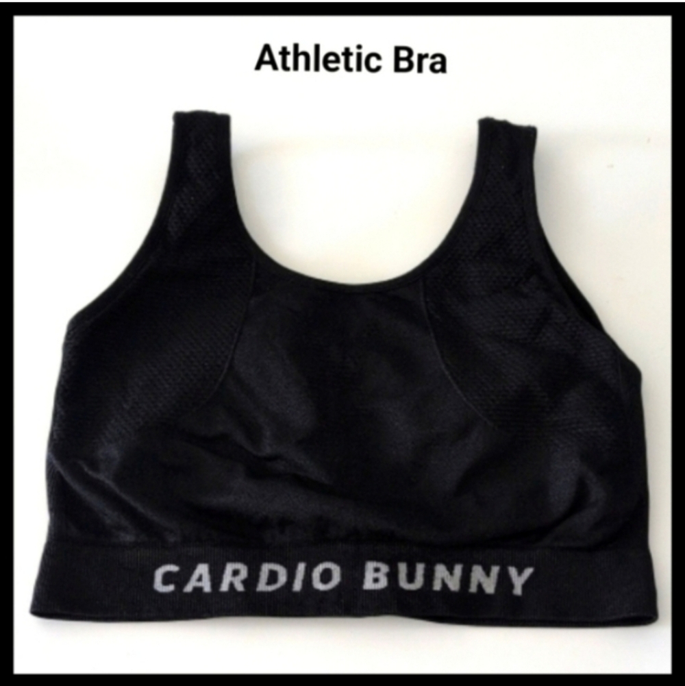 Cardio Bunny Black Athletic bra Top, Size Sm, Athletic Sports Bra